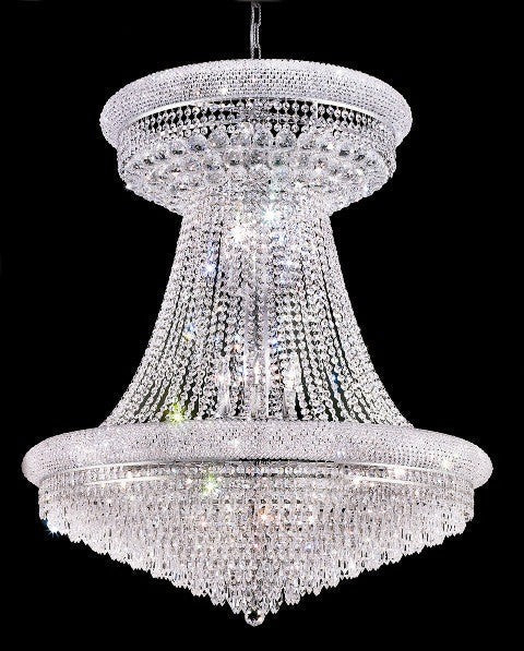 28 Light crystal chandelier chrome plated - Image 1