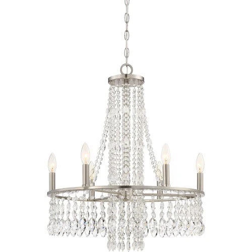 Brushed Nickel Six-Light Chandelier - Image 1