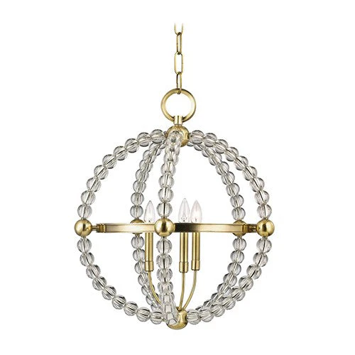 Aged Brass Three-Light Pendant