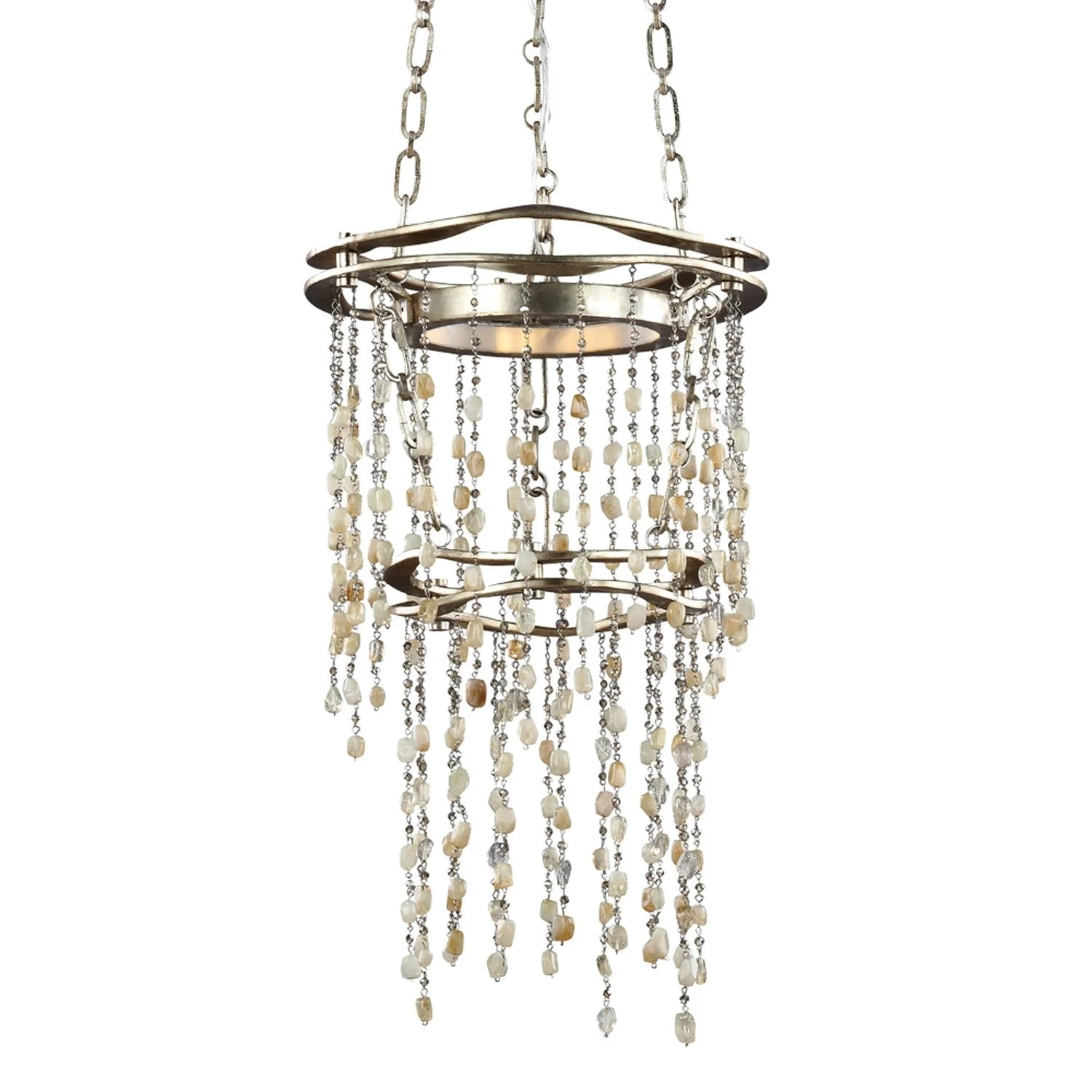 Silver Leaf Antique One-Light LED Pendant - Image 1