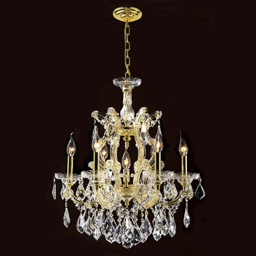 Seven-Light Gold Finish with Clear-Crystals Chandelier - Image 1