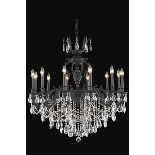 Marseille Dark Bronze 12-Light Chandelier with Royal Cut Crystal - Image 1