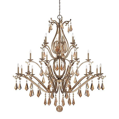 Rothchild Brushed Nickel and Pewter 24-Light Chandelier - Image 1