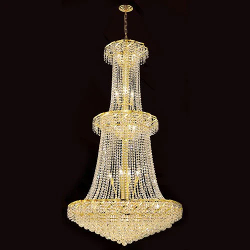 Corp Empire 32-Light Gold Finish with Clear-Crystals Chandelier - Image 1