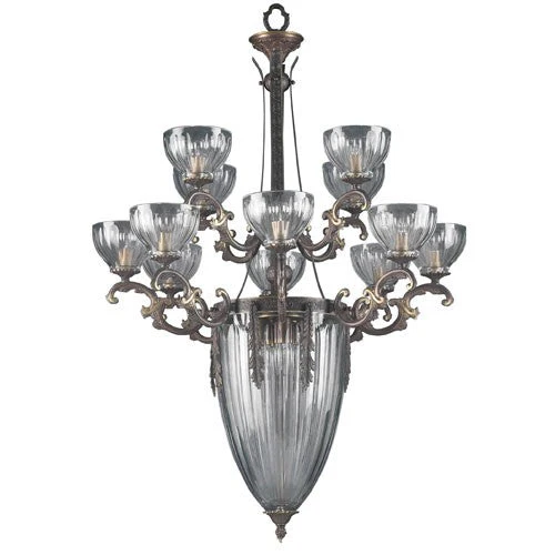 Warsaw Roman Bronze Sixteen-Light Chandelier - Image 1