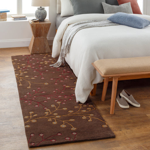 Surya Rugs Athena Collection Dark Brown, Burgundy & Brown Area Rug ATH-5052 - Image 1