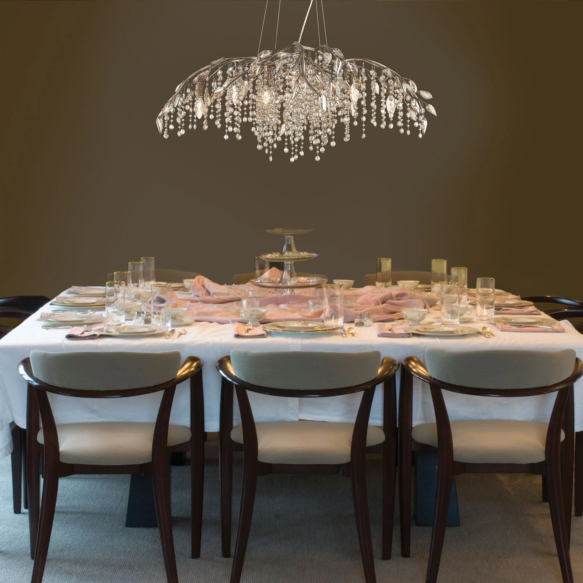 Autumn Twilight 40"W Mystic Gold Crystal 12-Light Chandelier - Image 1