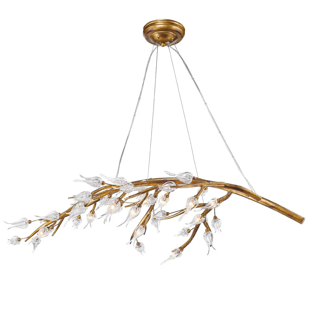 Aiyana Gold Leaf Twelve-Light Chandelier - Image 1