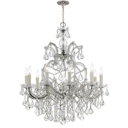 Maria Theresa Polished Chrome 11-Light Chandelier with Clear Crystal - Image 1