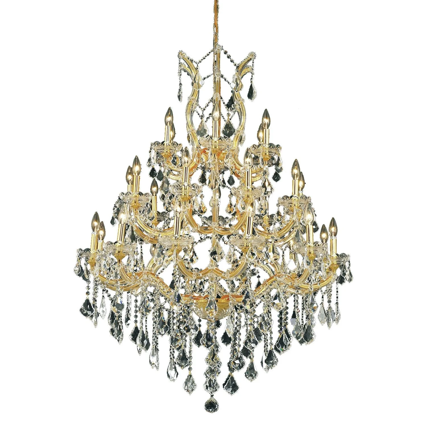 Gold Twenty-Eight Light Chandelier with Clear Royal Cut Crystals - Image 1