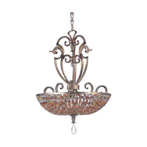 Chesapeake Antique Silver Leaf Six-Light 24.5-Inch Pendant - Image 1