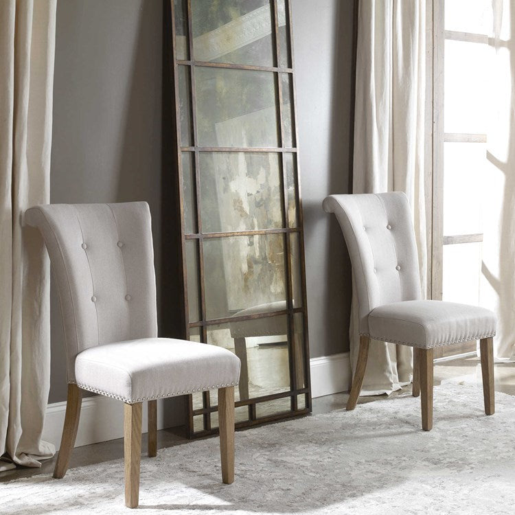 Uttermost Lucasse Natural Oatmeal Performance Fabric Dining Chair - Image 1
