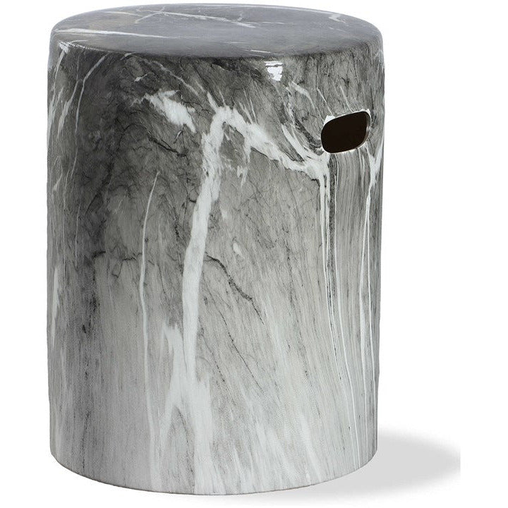 Uttermost Marvel Black & White Marbled Finish Ceramic Garden Stool - Image 2
