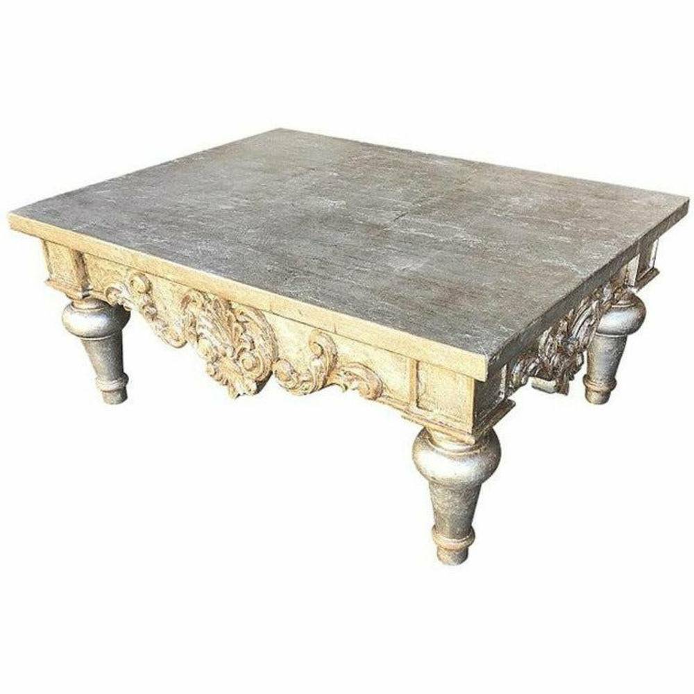 Casa Bonita Peruvian Hand-Painted Carved Wood Belmont Coffee Table - Image 1