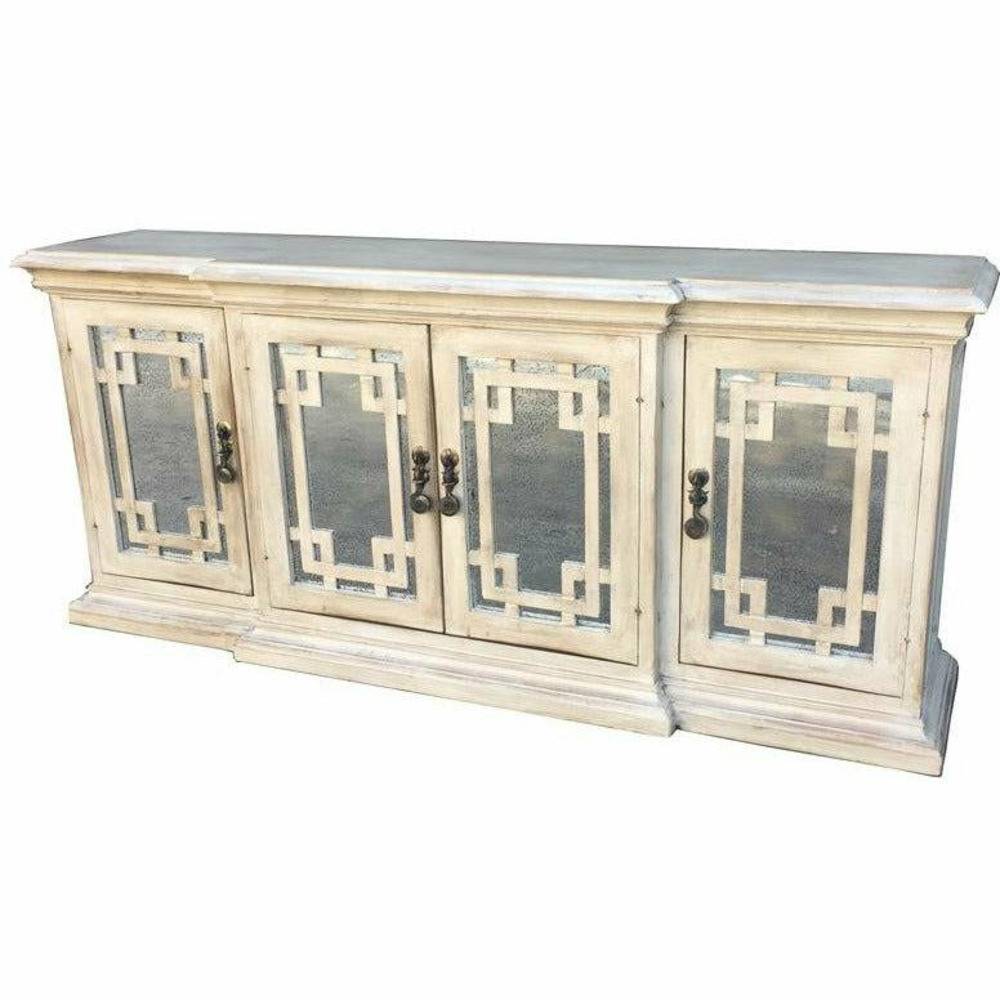 Casa Bonita Peruvian Hand-Painted Carved Wood  Antiqued Mirror Barranco Buffet - Image 1
