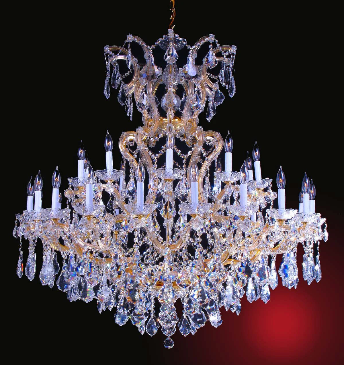 31 Light Maria Theresa crystal chandelier dressed with clear crystals - Image 1