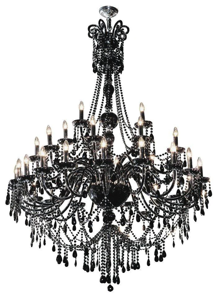 35 lights Bohemian crystal chandelier in black finish - Image 1