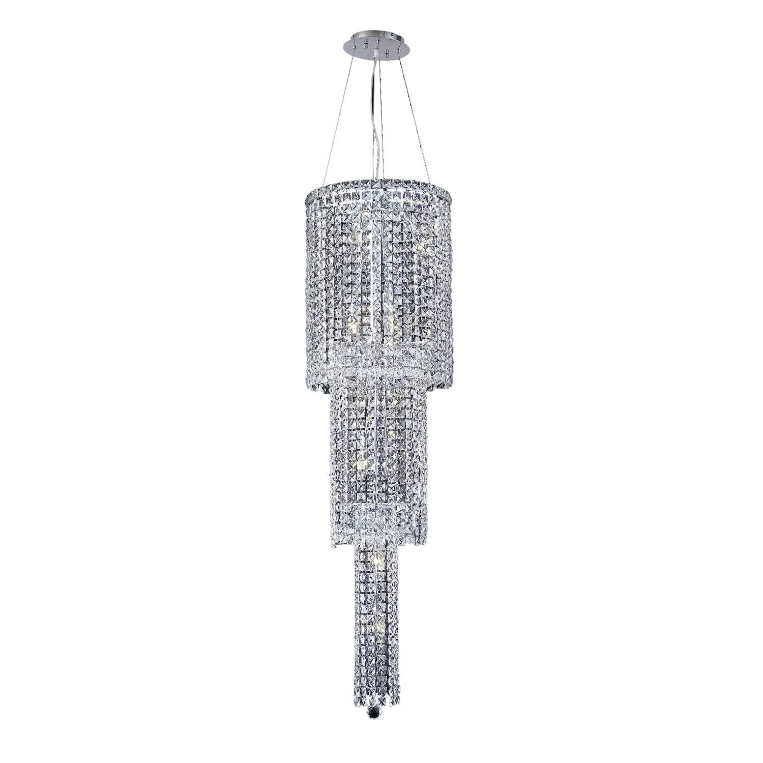 Wrought Iron crystal chandelier in polished chrome finish - Image 1