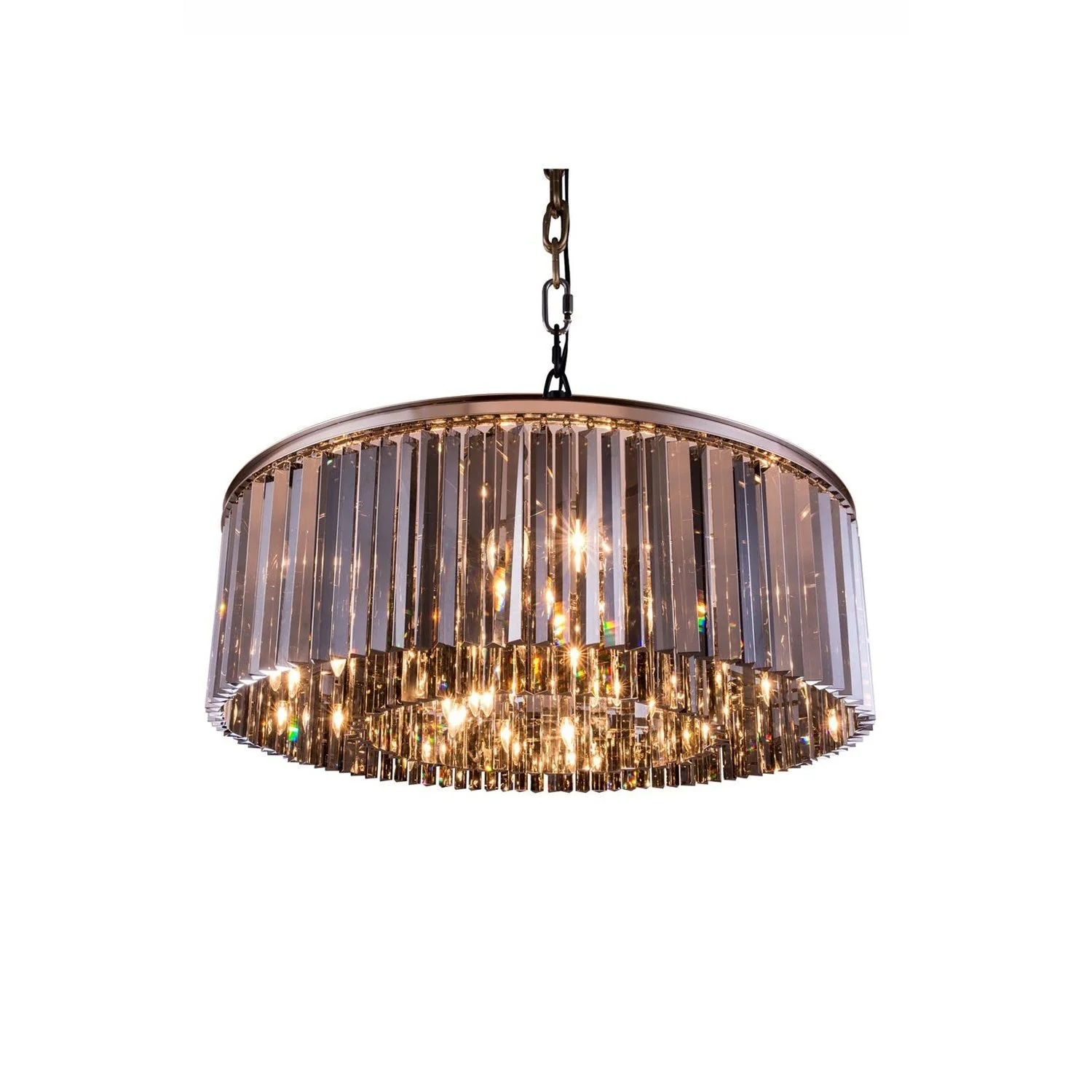 Sydney Polished Nickel Ten-Light Pendant with Royal Cut Silver Shade Crystals - Image 1