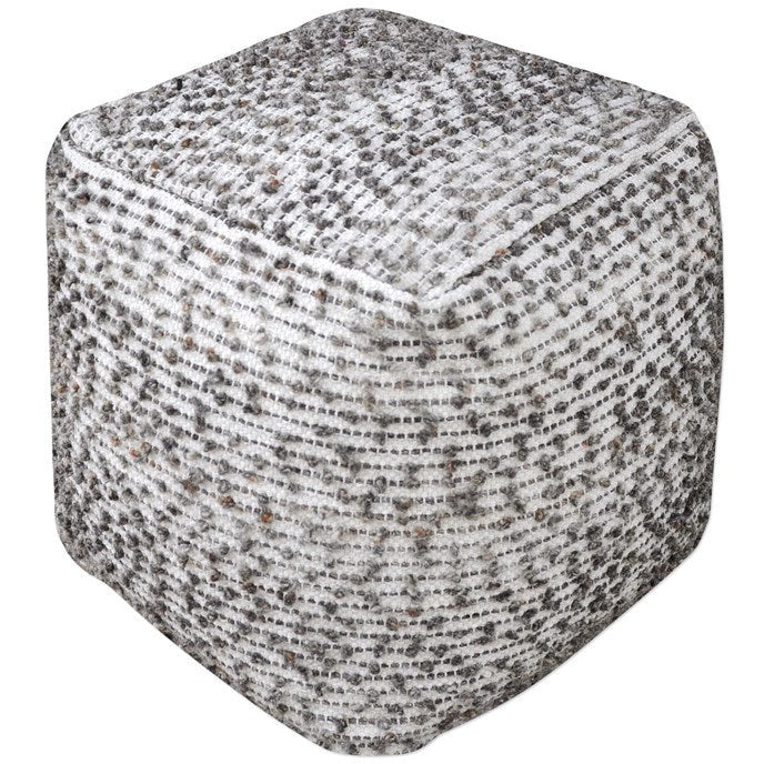 Uttermost Valda Handwoven Beige, Gray & Brown Pouf