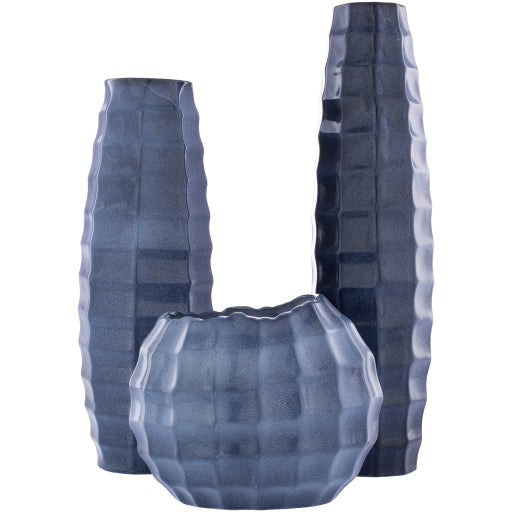 Surya Cirio Collection Modern Set of 3 Blue Ceramic Vases C11-002 - Image 2