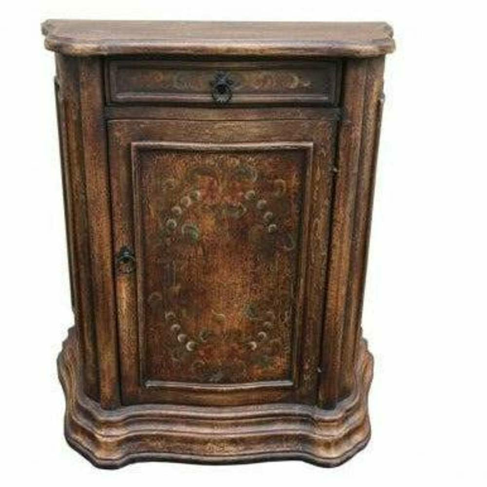 Casa Bonita Peruvian Hand-Painted Carved Wood Lucia Nightstand - Image 1