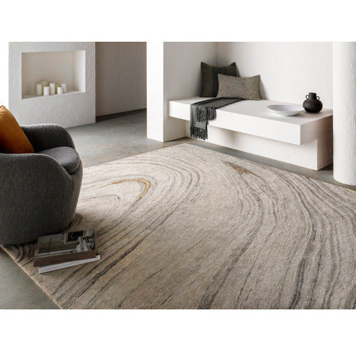 Surya Rugs Kavita Collection Gray, Charcoal, Mustard & Brown Area Rug KVT-2304 - Image 1