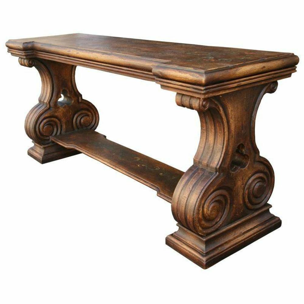 Casa Bonita Peruvian Hand-Painted Carved Wood Castilla Console Table - Image 1