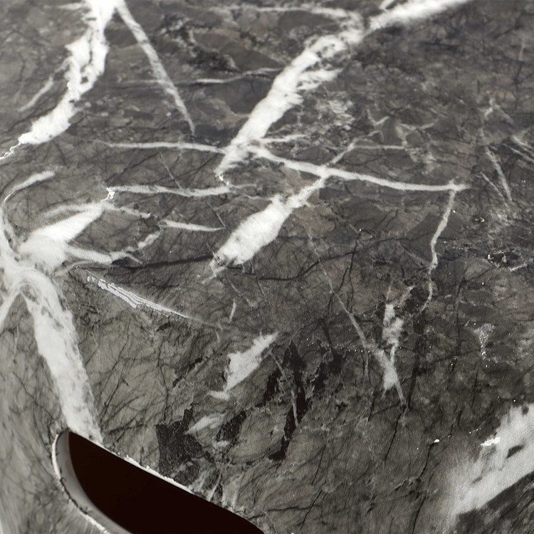 Uttermost Marvel Black & White Marbled Finish Ceramic Garden Stool - Image 3