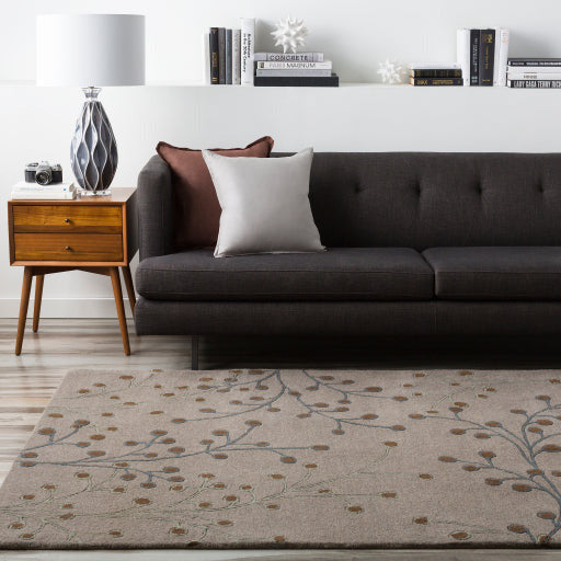 Surya Rugs Athena Collection Gray, Dusty Sage & Dark Brown Area Rug ATH-5055 - Image 1