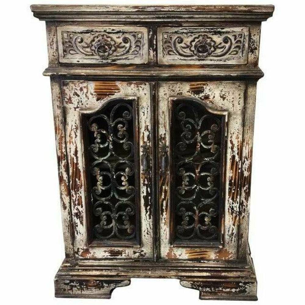 Casa Bonita Peruvian Hand-Painted Carved Wood and Hand Forged Iron San Juan Chest - Image 1
