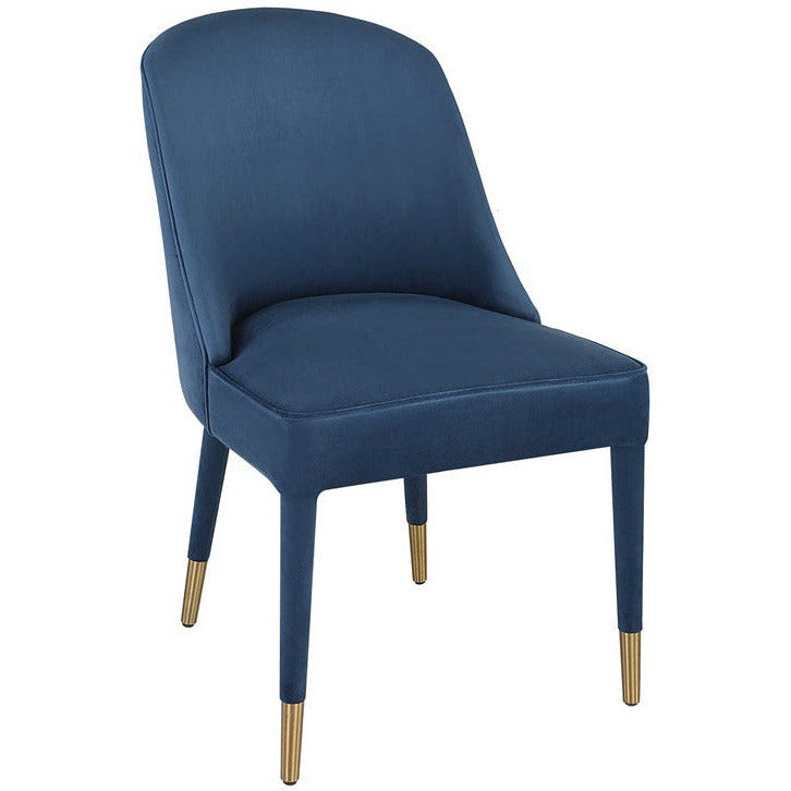 Uttermost Brie Sapphire Blue Velvet Modern Dining Chairs Set of 2 - Image 3