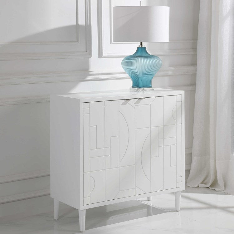 Uttermost Stockholm Gloss White 2 Door Cabinet - Image 3
