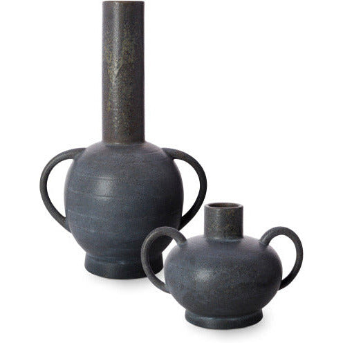 Surya Acanceh Collection Set of 2 Modern Black Ceramic Vases CCH-004 - Image 1