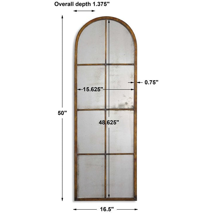 Uttermost Amiel Bronze Iron Arched Mirror - Image 3