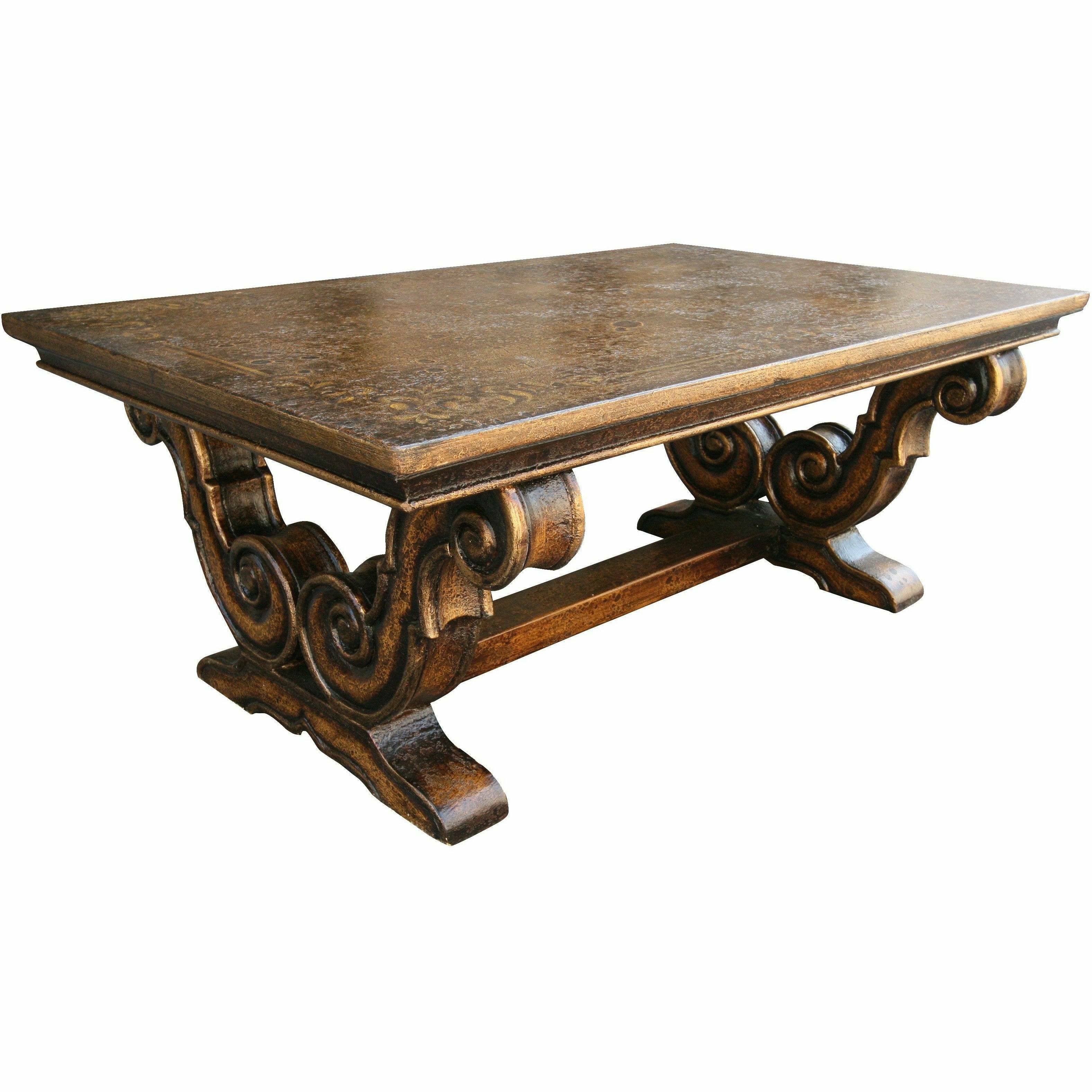 Casa Bonita Peruvian Hand-Painted Carved Wood Umbria Coffee Table - Image 1