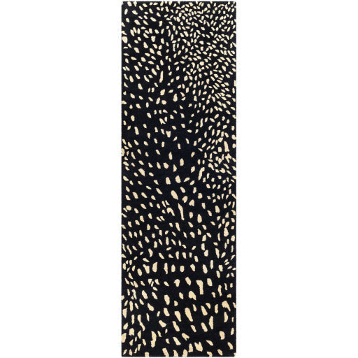 Surya Rugs Athena Collection Black & Cream Leopard Animal Print Area Rug ATH-5172 - Image 2