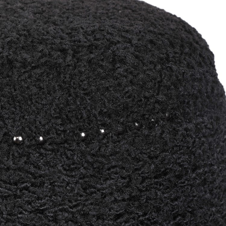 Uttermost Gumdrop Faux Black Shearling Round Ottoman - Image 3