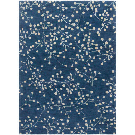 Surya Rugs Athena Collection Ink Blue & Tan Area Rug ATH-5156 - Image 2