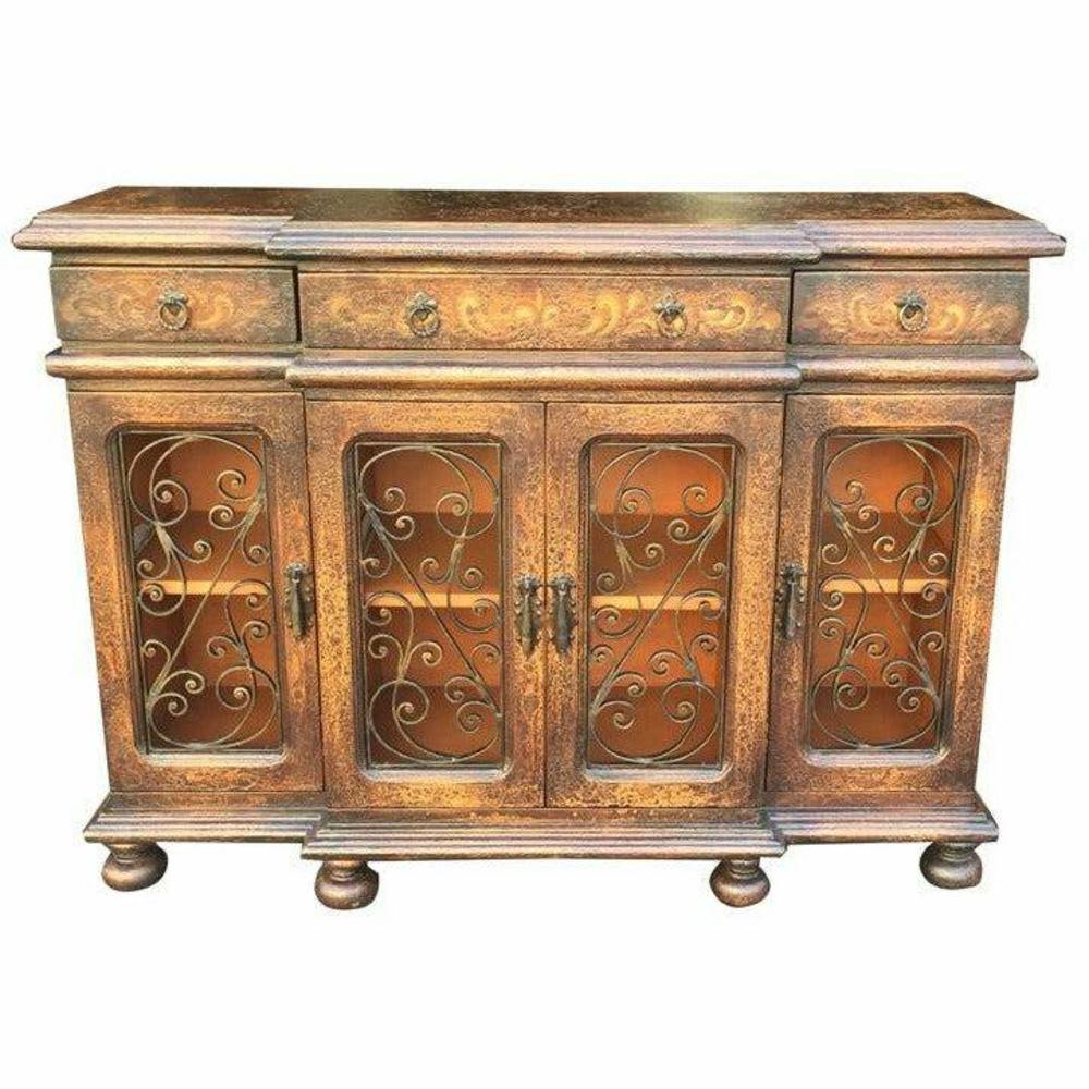 Casa Bonita Peruvian Hand-Painted Carved Wood Vittoria Buffet