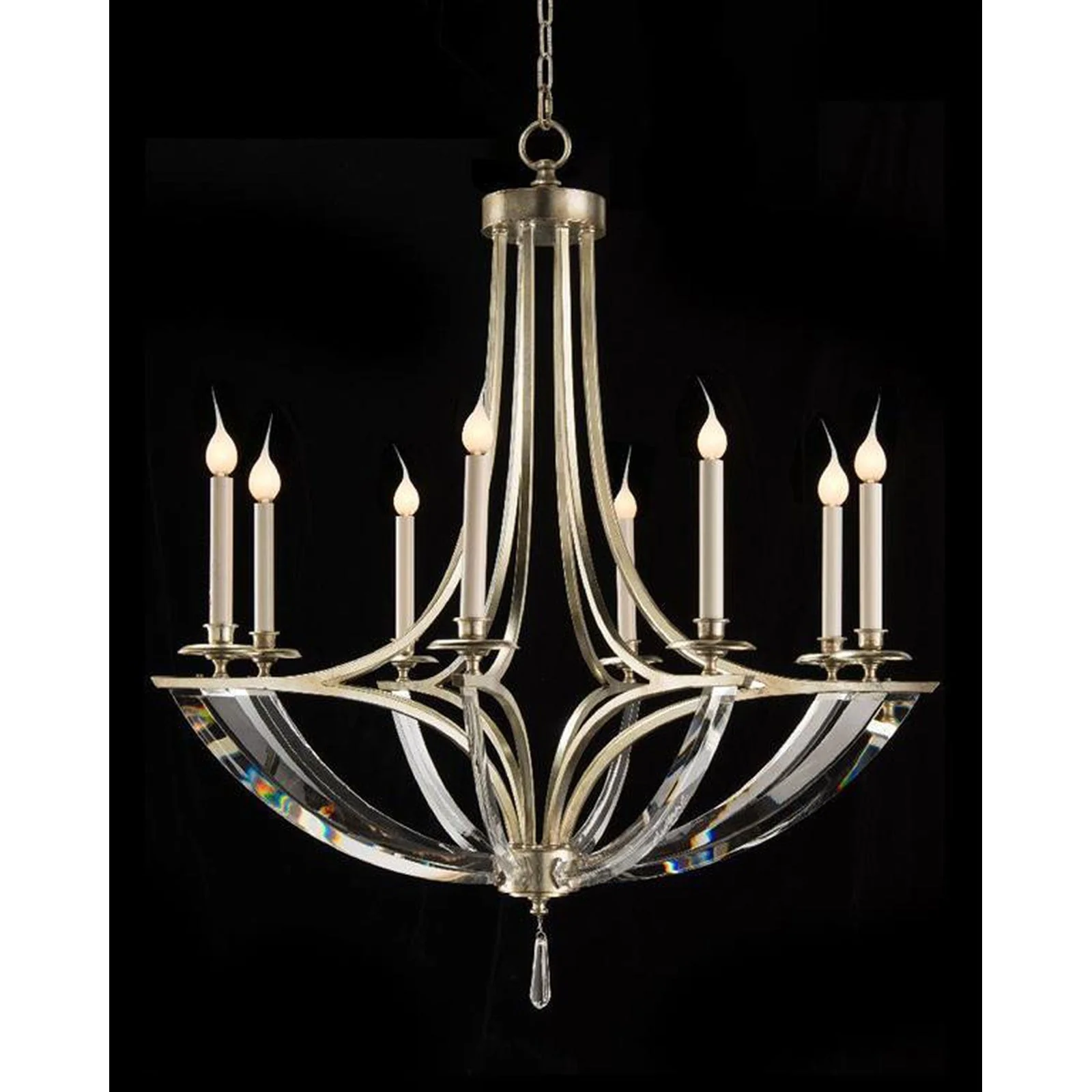 John Richard Bent-Crystal Eight-Light Chandelier - Image 1