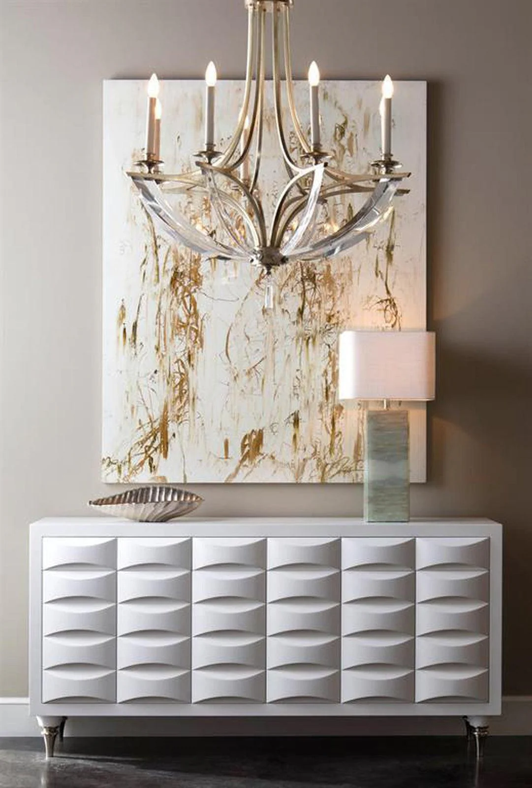 John Richard Bent-Crystal Five-Light Chandelier - Image 2