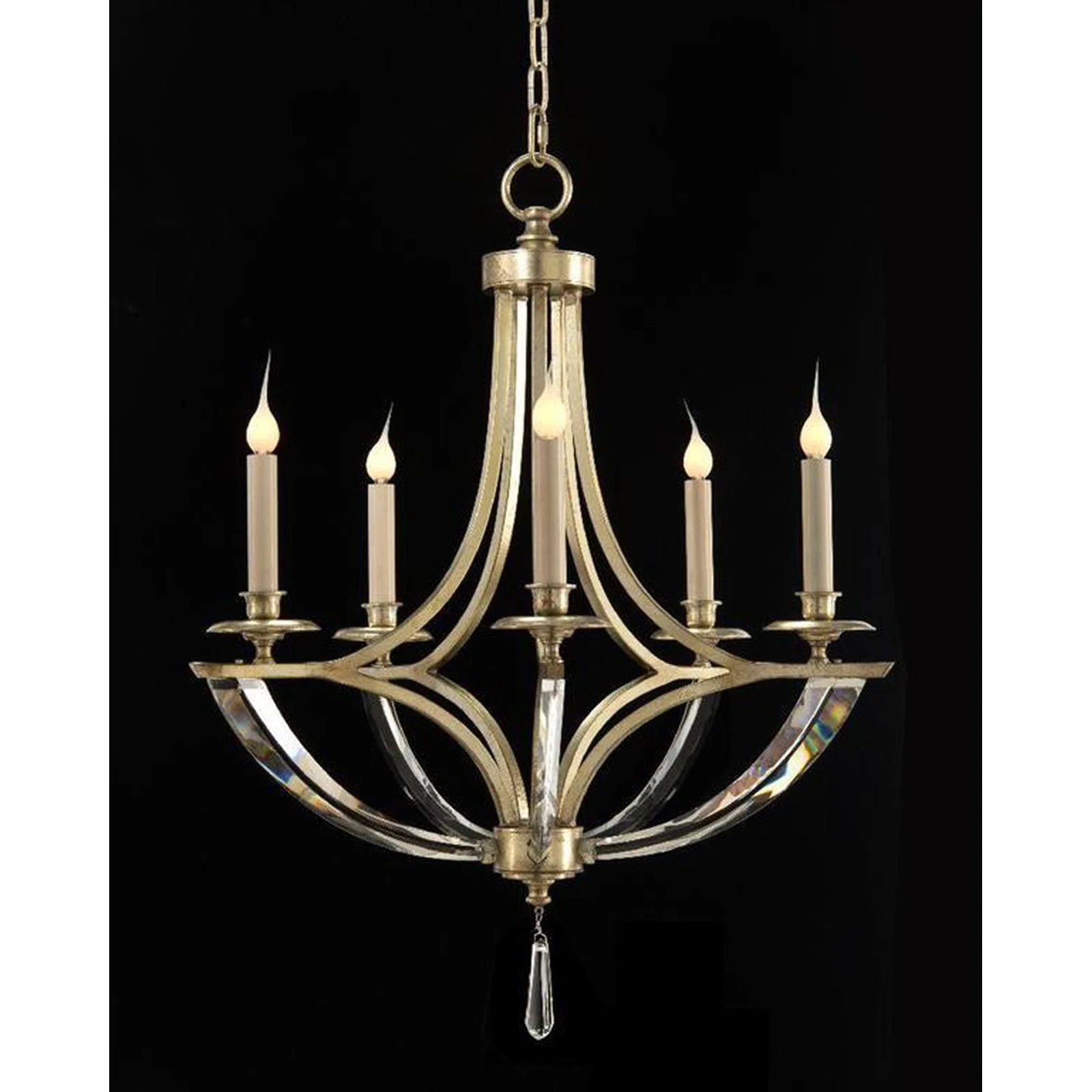 John Richard Bent-Crystal Five-Light Chandelier - Image 1