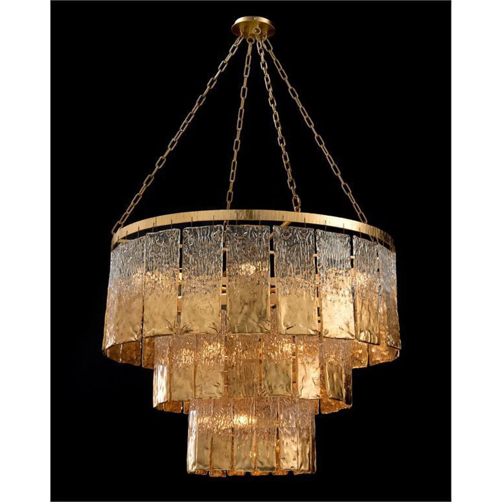 John Richard Twilight Sixteen-Light Slumped Glass Chandelier - Image 1