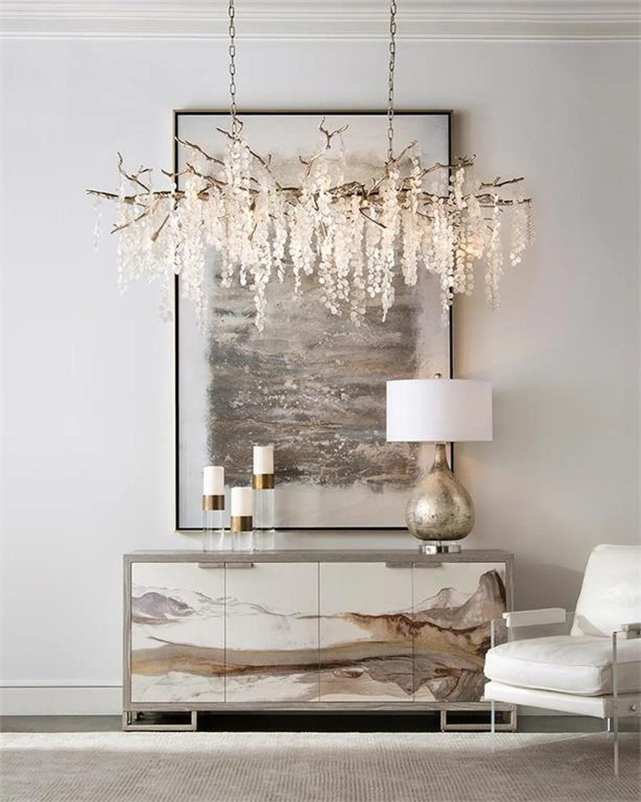 John Richard Shiro-Noda Fifteen-Light Glass Cluster Horizontal Chandelier - Image 2