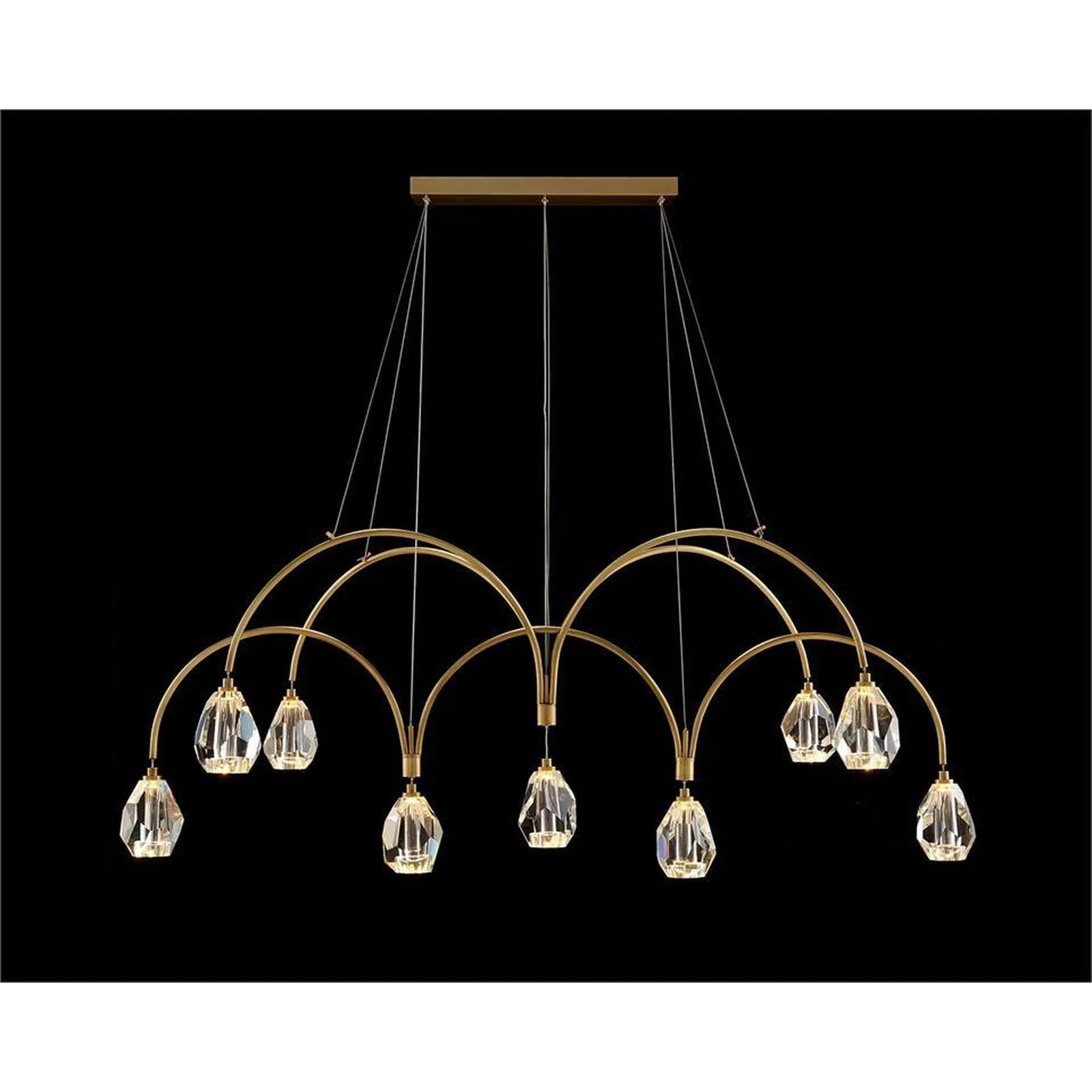John Richard Faceted Cut Crystal Nine-Light Chandelier - Image 1