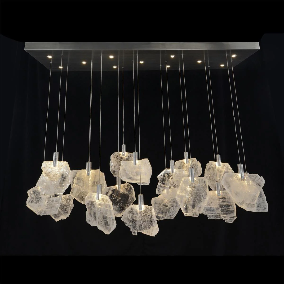 John Richard Moonlight Sonata: Twenty-Nine-Light Horizontal Selenite Chandelier - Image 1