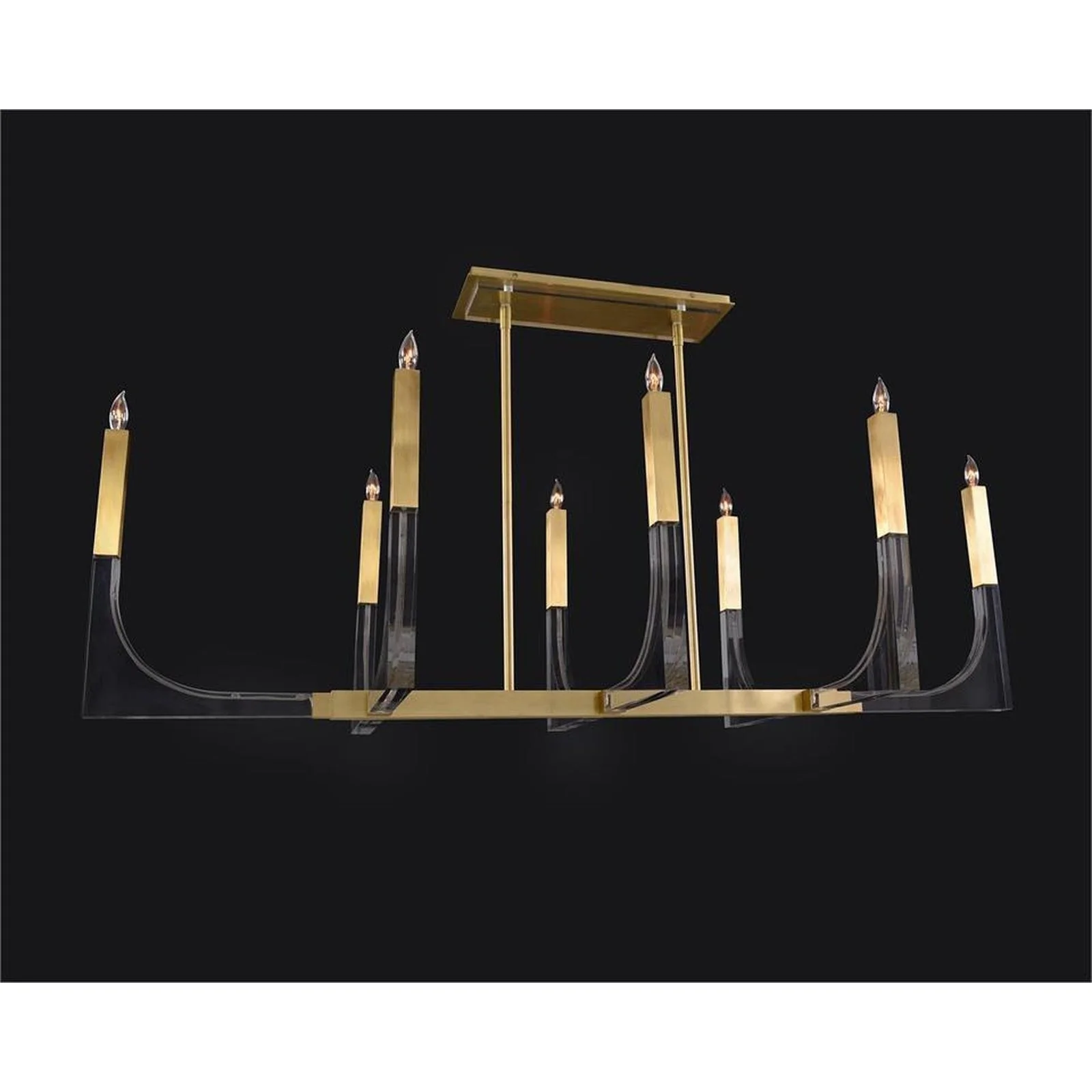 John Richard Genesis: Acrylic Eight-Light Chandelier With Antique Brass - Image 1