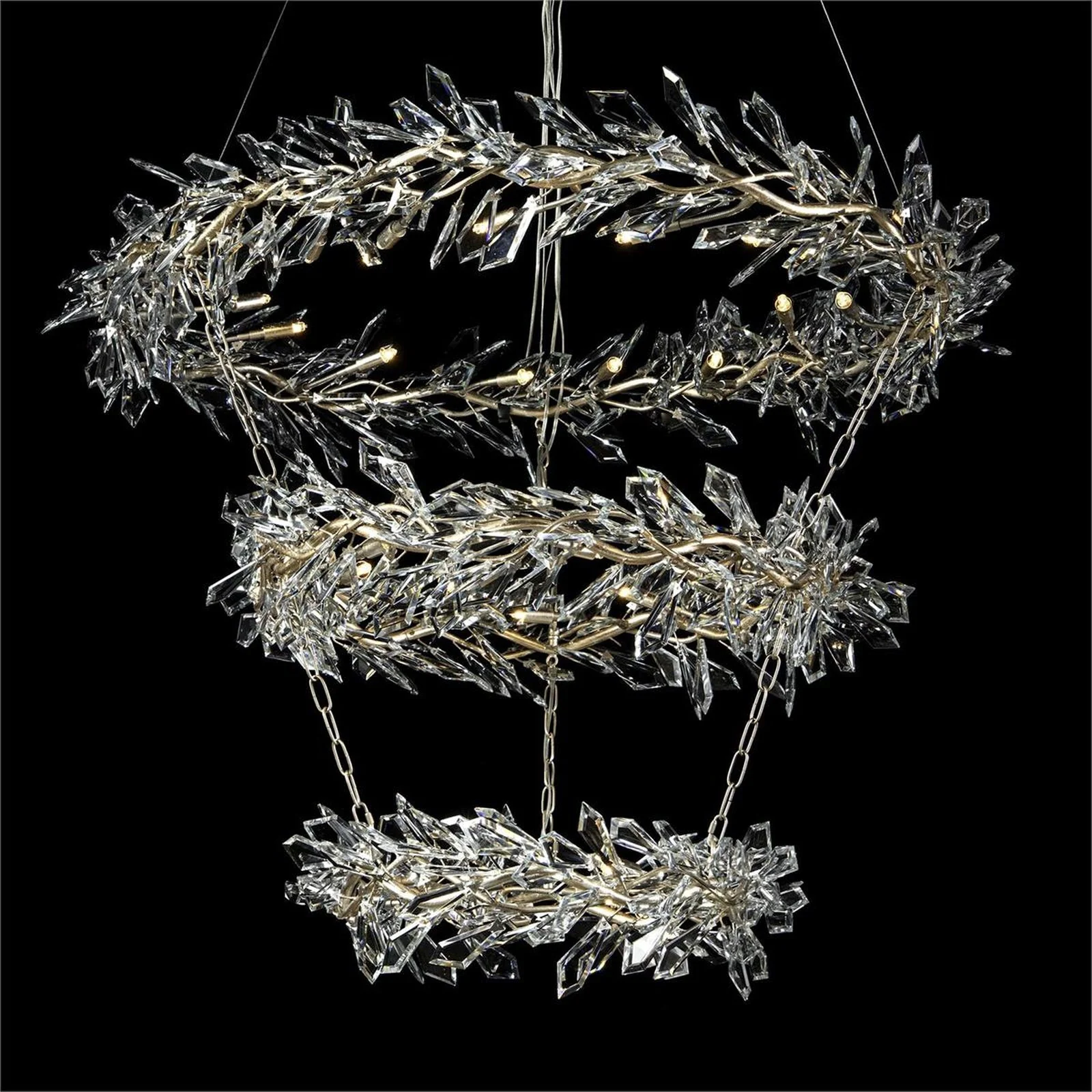 John Richard Kotta Thirty-Four-Light Three-Tier Cut-Crystal Pendant Chandelier - Image 1