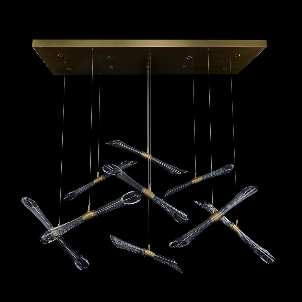 John Richard Rhapsody - Nine Fluted Light Tube Chandelier With Ten Additional LEDs In The Canopy - Image 2